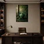 Premium Wall Art Dikey Html Edition – NM3-GRN-JT-V-001 displayed in a contemporary gallery-inspired room