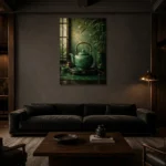 Premium Wall Art Dikey Html Edition – NM3-GRN-JT-V-001 shown in a warm modern interior