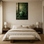 Premium Wall Art Dikey Html Edition – NM3-GRN-JT-V-001 showcased in an elegant minimalist interior