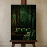 Premium Wall Art Dikey Html Edition – NM3-GRN-JT-V-002 displayed on a studio easel