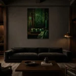 Premium Wall Art Dikey Html Edition – NM3-GRN-JT-V-002 shown in a warm modern interior