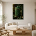 Premium Wall Art Dikey Html Edition – NM3-GRN-JT-V-003 styled in a refined neutral interior
