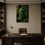 Premium Wall Art Dikey Html Edition – NM3-GRN-JT-V-003 displayed in a contemporary gallery-inspired room