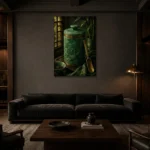 Premium Wall Art Dikey Html Edition – NM3-GRN-JT-V-003 shown in a warm modern interior