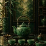 Jade Ascent Complete Tea Service Green Dining Room Wall Art
