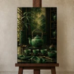 Premium Wall Art Dikey Html Edition – NM3-GRN-JT-V-005 displayed on a studio easel