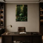 Premium Wall Art Dikey Html Edition – NM3-GRN-JT-V-005 displayed in a contemporary gallery-inspired room