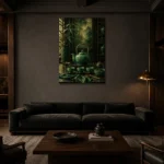 Premium Wall Art Dikey Html Edition – NM3-GRN-JT-V-005 shown in a warm modern interior