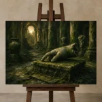 Premium Wall Art Yatay Html Edition – NM3-GRN-MR-H-002 displayed on a studio easel