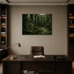 Premium Wall Art Yatay Html Edition – NM3-GRN-MR-H-003 displayed in a contemporary gallery-inspired room