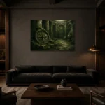 Premium Wall Art Yatay Html Edition – NM3-GRN-MR-H-003 shown in a warm modern interior