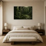 Premium Wall Art Yatay Html Edition – NM3-GRN-MR-H-003 showcased in an elegant minimalist interior