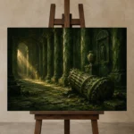 Premium Wall Art Yatay Html Edition – NM3-GRN-MR-H-004 displayed on a studio easel