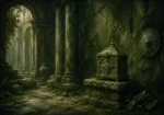 Mossbound Passage Small Reliquary Box Overtaken By Moss Green Entryway Wall Art
