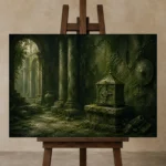 Premium Wall Art Yatay Html Edition – NM3-GRN-MR-H-005 displayed on a studio easel