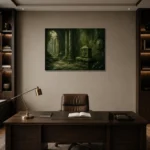 Premium Wall Art Yatay Html Edition – NM3-GRN-MR-H-005 displayed in a contemporary gallery-inspired room