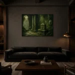Premium Wall Art Yatay Html Edition – NM3-GRN-MR-H-005 shown in a warm modern interior