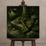 Premium Wall Art Kare Html Edition – NM3-GRN-MR-S-001 displayed on a studio easel