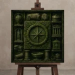 Premium Wall Art Kare Html Edition – NM3-GRN-MR-S-003 displayed on a studio easel