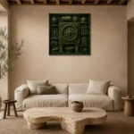 Premium Wall Art Kare Html Edition – NM3-GRN-MR-S-003 presented in a sophisticated home setting