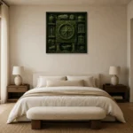 Premium Wall Art Kare Html Edition – NM3-GRN-MR-S-003 showcased in an elegant minimalist interior