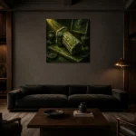 Premium Wall Art Kare Html Edition – NM3-GRN-MR-S-004 shown in a warm modern interior