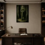 Premium Wall Art Dikey Html Edition – NM3-GRN-MR-V-001 displayed in a contemporary gallery-inspired room
