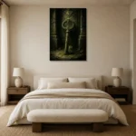 Premium Wall Art Dikey Html Edition – NM3-GRN-MR-V-001 showcased in an elegant minimalist interior