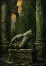 Mossbound Threshold Broken Classical Hand Green Living Room Wall Art
