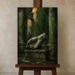 Premium Wall Art Dikey Html Edition – NM3-GRN-MR-V-002 displayed on a studio easel