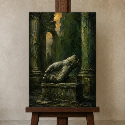 Premium Wall Art Dikey Html Edition – NM3-GRN-MR-V-002 displayed on a studio easel