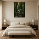 Premium Wall Art Dikey Html Edition – NM3-GRN-MR-V-002 showcased in an elegant minimalist interior