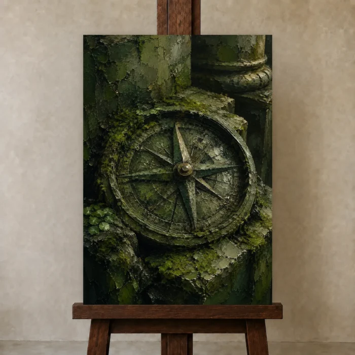 Premium Wall Art Dikey Html Edition – NM3-GRN-MR-V-003 displayed on a studio easel