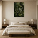 Premium Wall Art Dikey Html Edition – NM3-GRN-MR-V-003 showcased in an elegant minimalist interior