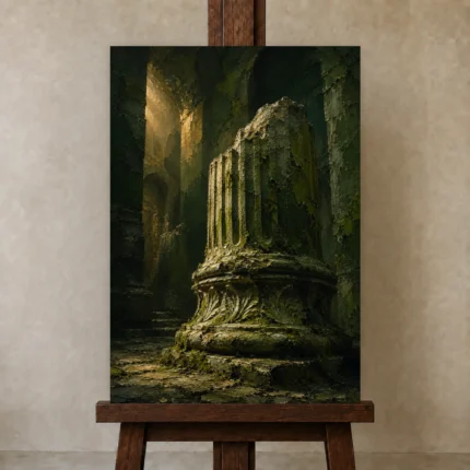 Premium Wall Art Dikey Html Edition – NM3-GRN-MR-V-004 displayed on a studio easel