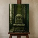 Premium Wall Art Dikey Html Edition – NM3-GRN-MR-V-005 displayed on a studio easel