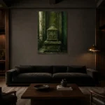Premium Wall Art Dikey Html Edition – NM3-GRN-MR-V-005 shown in a warm modern interior