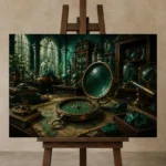 Premium Wall Art Yatay Html Edition – NM3-GRN-VC-H-001 displayed on a studio easel