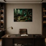 Premium Wall Art Yatay Html Edition – NM3-GRN-VC-H-001 displayed in a contemporary gallery-inspired room