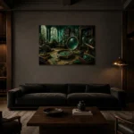 Premium Wall Art Yatay Html Edition – NM3-GRN-VC-H-001 shown in a warm modern interior