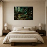 Premium Wall Art Yatay Html Edition – NM3-GRN-VC-H-001 showcased in an elegant minimalist interior