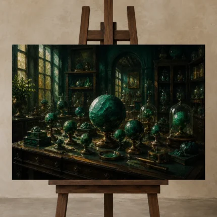 Premium Wall Art Yatay Html Edition – NM3-GRN-VC-H-002 displayed on a studio easel