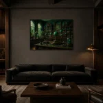 Premium Wall Art Yatay Html Edition – NM3-GRN-VC-H-003 shown in a warm modern interior