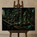 Premium Wall Art Yatay Html Edition – NM3-GRN-VC-H-004 displayed on a studio easel