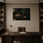Premium Wall Art Yatay Html Edition – NM3-GRN-VC-H-005 displayed in a contemporary gallery-inspired room