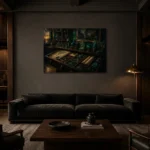 Premium Wall Art Yatay Html Edition – NM3-GRN-VC-H-005 shown in a warm modern interior
