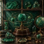Verdant Ritual Mechanical Orrery With Emerald Planets Green Living Room Wall Art
