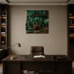Premium Wall Art Kare Html Edition – NM3-GRN-VC-S-003 displayed in a contemporary gallery-inspired room