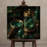 Premium Wall Art Kare Html Edition – NM3-GRN-VC-S-004 displayed on a studio easel