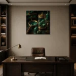 Premium Wall Art Kare Html Edition – NM3-GRN-VC-S-004 displayed in a contemporary gallery-inspired room